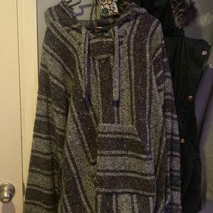 Gray and Black Drug Rug